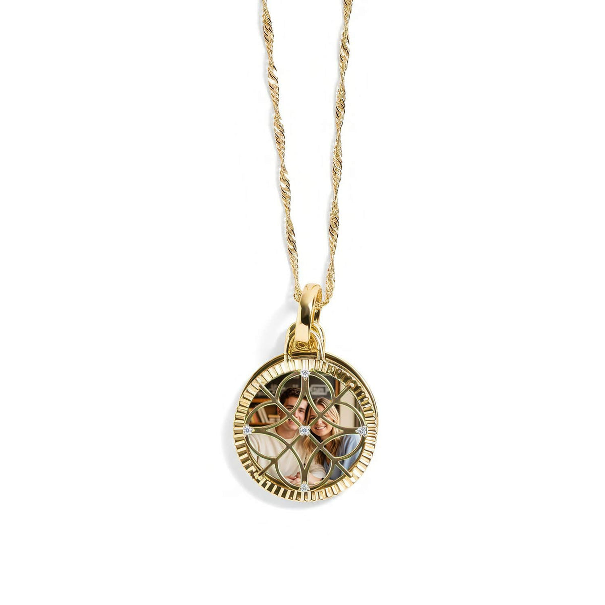 Personalized Filagree Photo Necklace