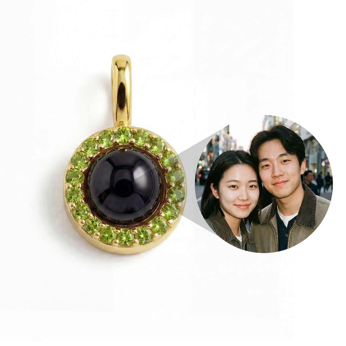 Personalized Birthstone Circle Photo Charm