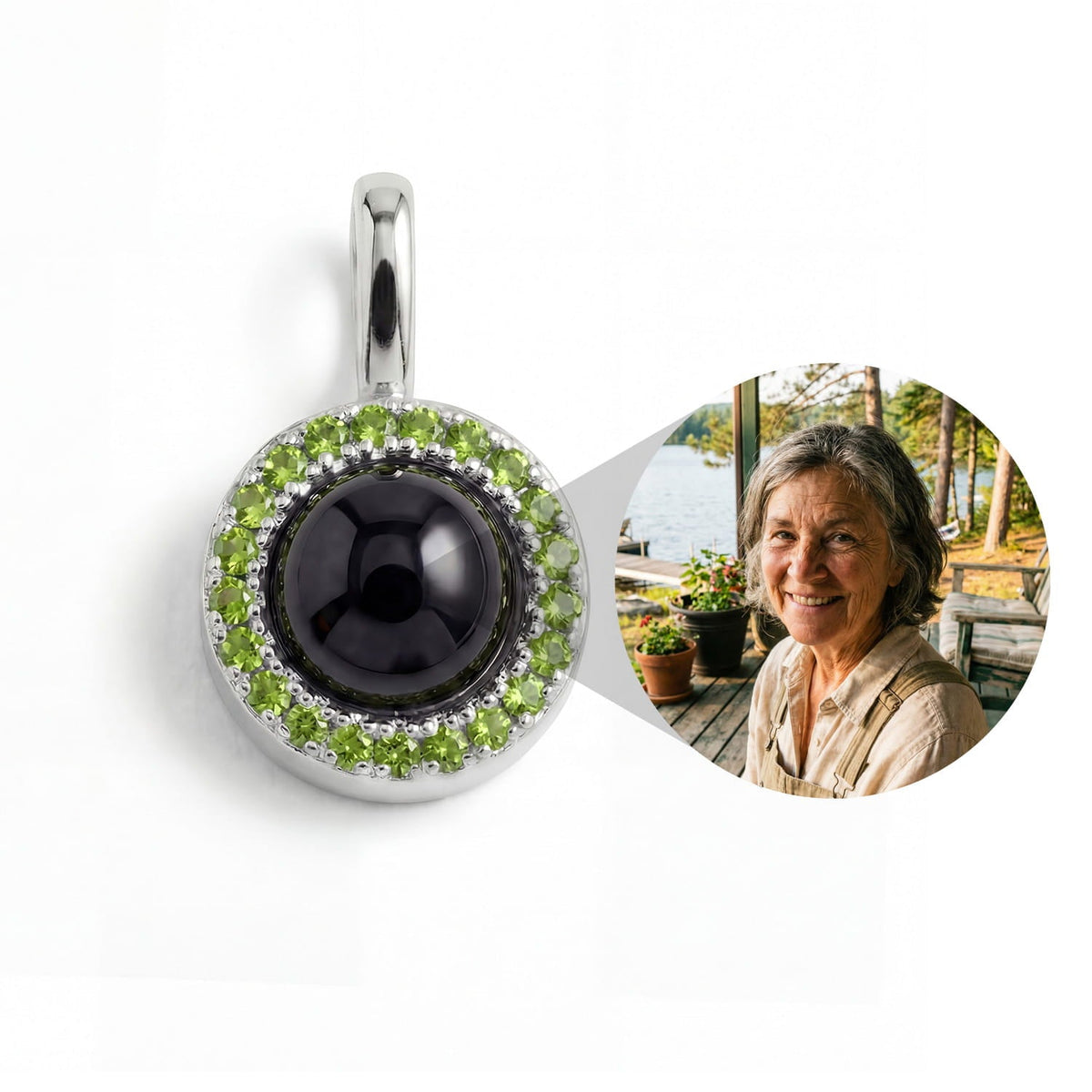 Personalized Birthstone Circle Photo Charm