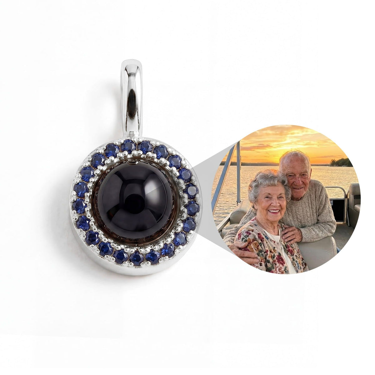 Personalized Birthstone Circle Photo Charm