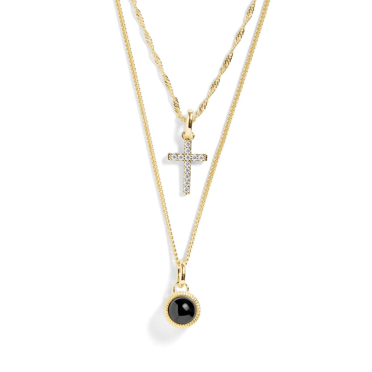 Personalized Cross Layered Necklace