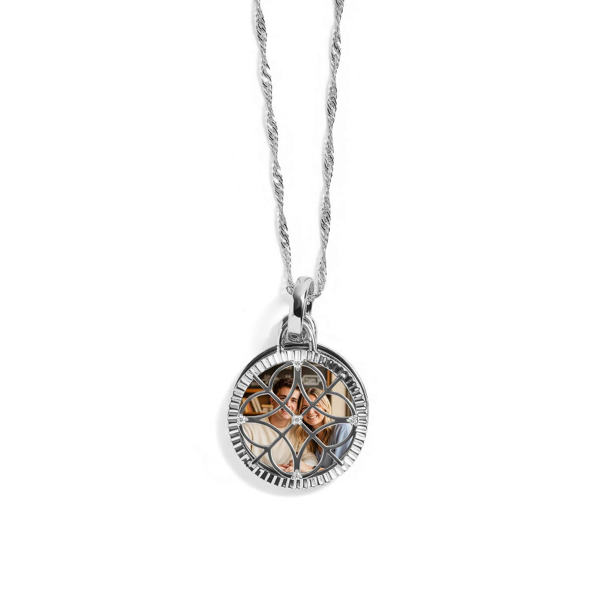 Personalized Filagree Photo Necklace
