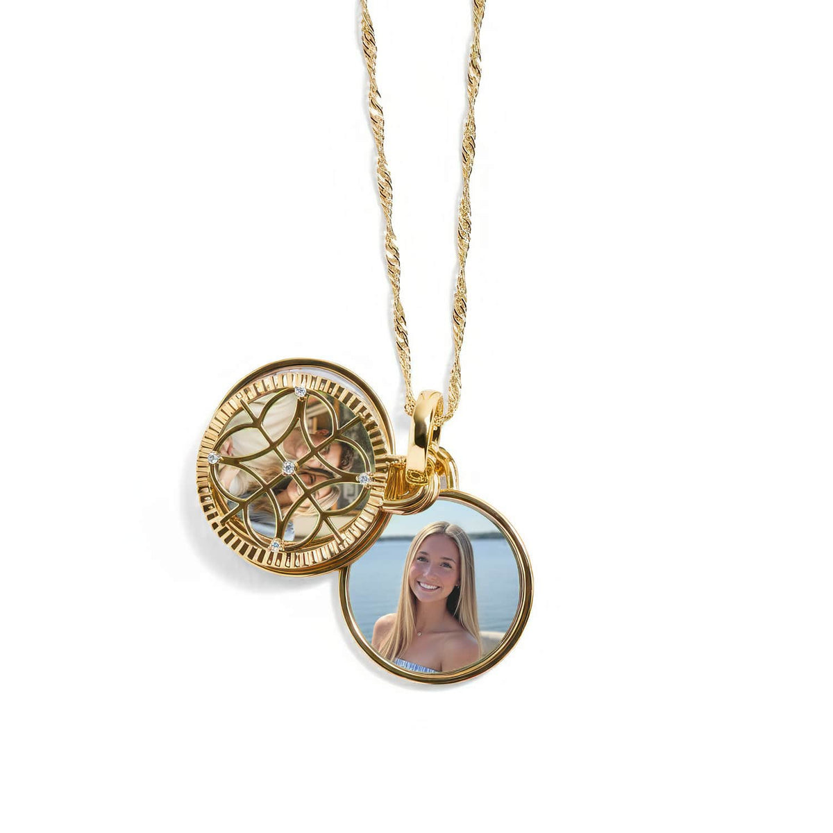 Personalized Filagree Photo Necklace
