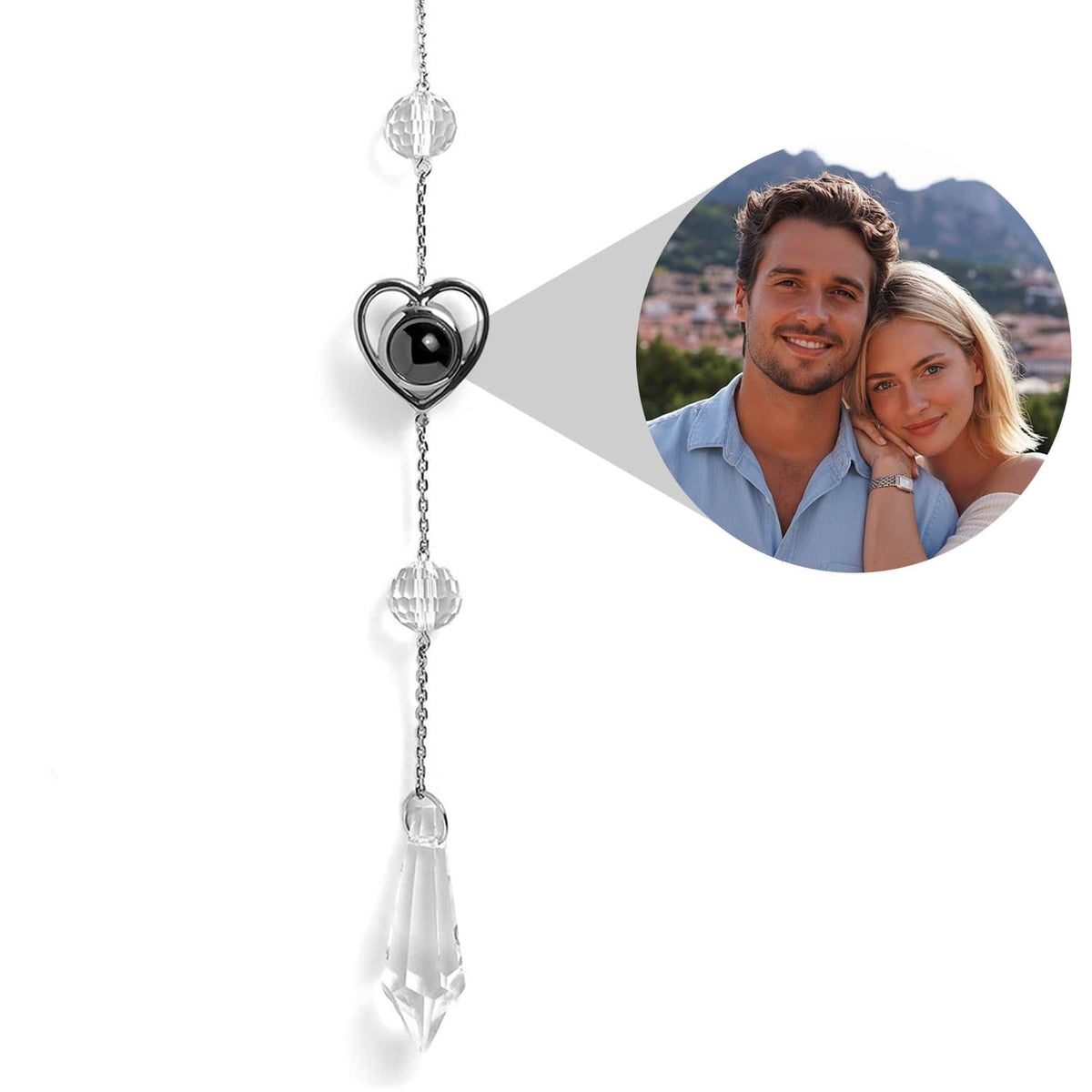Personalized Heart Photo Icicle Ornament